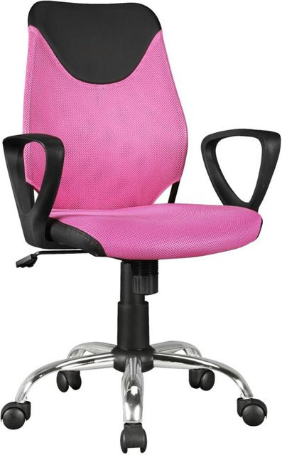Amstyle Drehstuhl für Kinder in Pink mit Stoffbezug und Armlehnen, Höhe: 101,0 cm, Breite: 60,0 cm, Tiefe: 60,0 cm - Bild 1