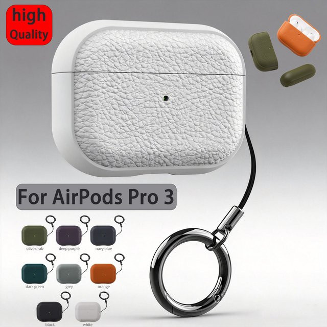 Schutzhülle aus Leder für Apple AirPods Pro 1 2 3 4 und Bluetooth Kopfhörer als Anti-Verlust-Tasche - Bild 1
