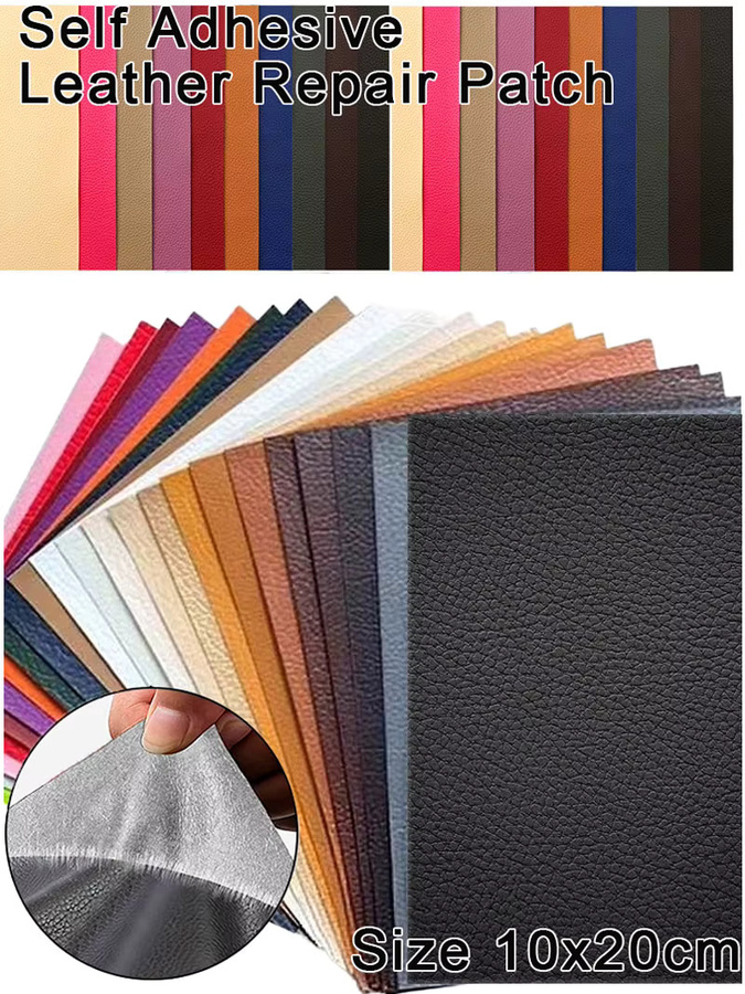 Selbstklebendes Leder-Reparatur-Patch aus PU-Leder in Blau, wasserdichte DIY-Vinyl-Stoff-Patches für Sofas, Taschen und Autositze, B/H: 10 x 20 cm - Bild 7