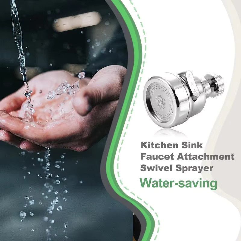 Universal Waschbecken Wasserhahn mit 360-Grad-Rotationsfilter und 2/3 Modi für Küche und Bad, Farbe: Silber/Chrom - Bild 3