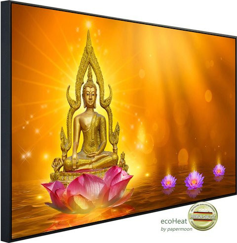 papermoon EcoHeat Infrarotheizung Buddha Figur in Bunt mit Matt-Effekt, App-Steuerung und Überhitzungsschutz - Bild 1