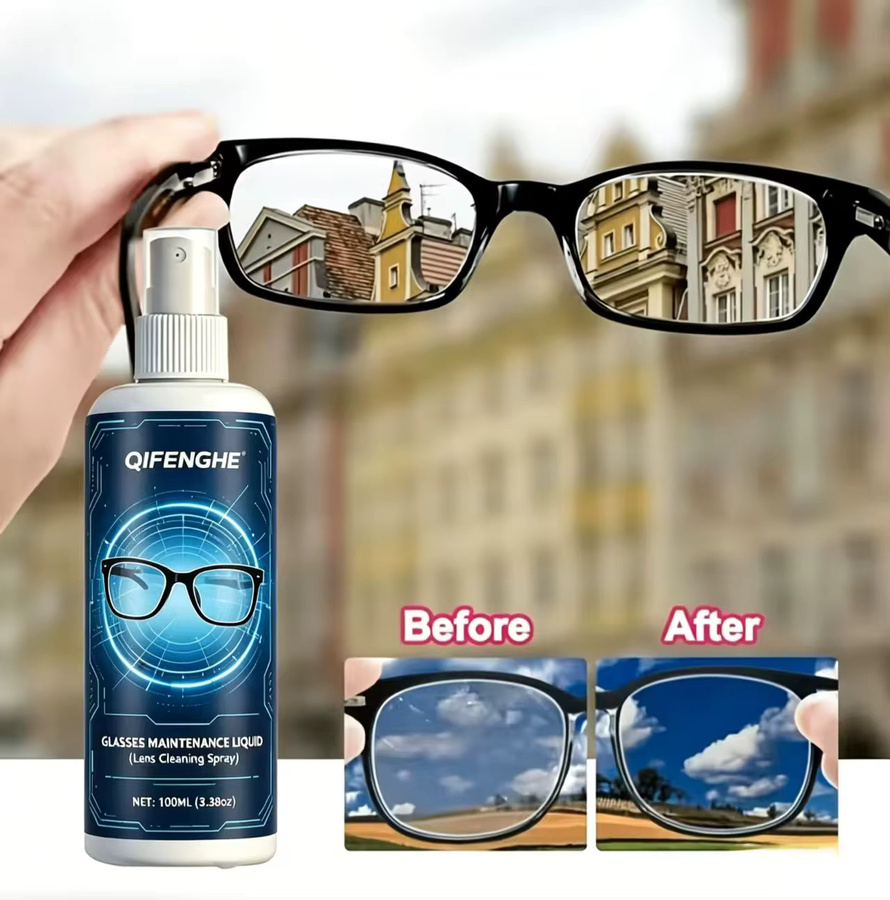 QIFENGHE Reinigungsspray Anti-Beschlag, 100ml, mit Mikrofasertuch - Bild 3