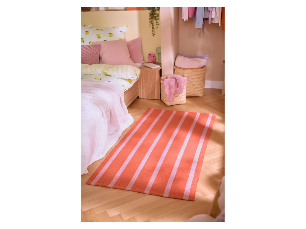 LIVARNO Teppich aus Baumwolle in Pink/Rot, pflegeleicht und strapazierfähig, B: 150 cm, T: 80 cm - Bild 2