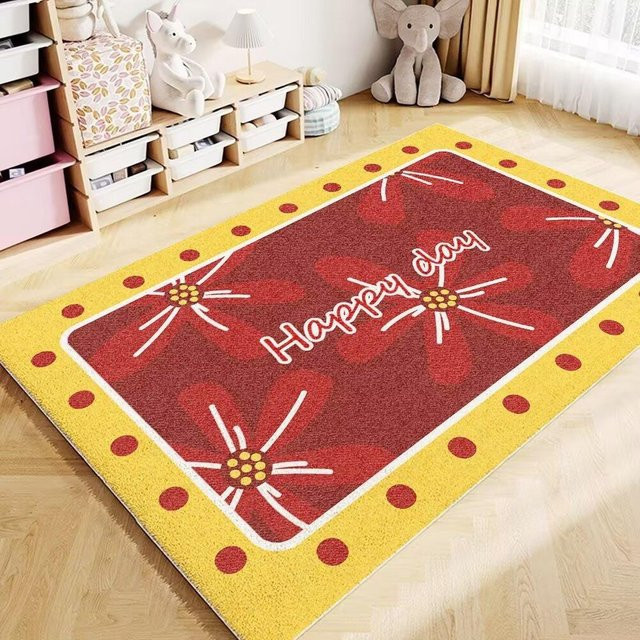 Retro Plüschteppich mit floralem Relief in Rot für Wohnzimmer und Schlafzimmer B: 140 cm, L: 200 cm - Bild 1