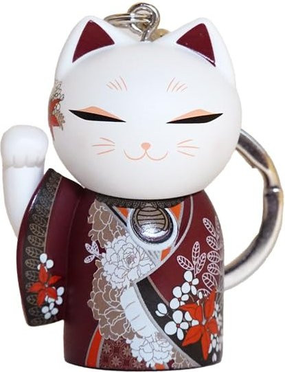 Kimmidoll Manekineko Schlüsselanhänger, Glückskatze, White, Unisex - Bild 1