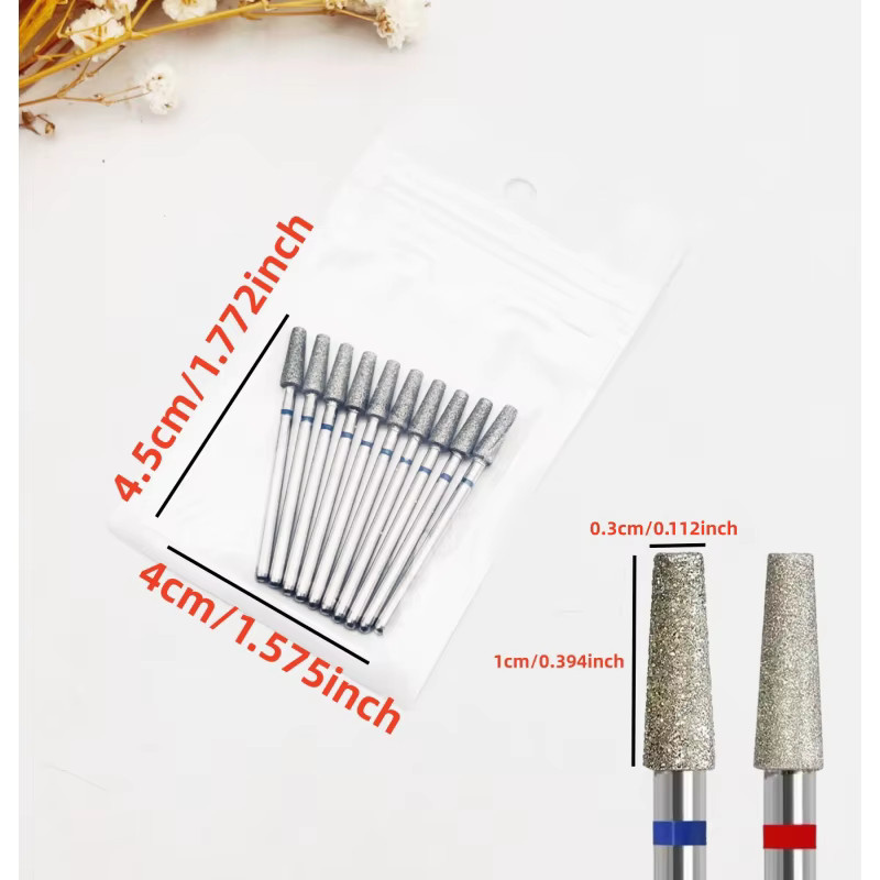 Ysen Diamant Nagel Bohrer Set, 10 Teile, Maniküre Werkzeug, Unisex - Bild 1