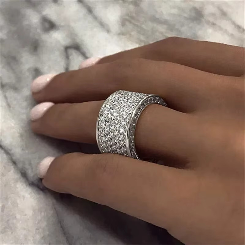 Huitan Bandring, Silber, Kristall, Zirkonia, Damen - Bild 4