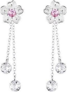 Ohrringe 925 Silber, Zirkonium, Kirschblüten, Damen - Bild 1