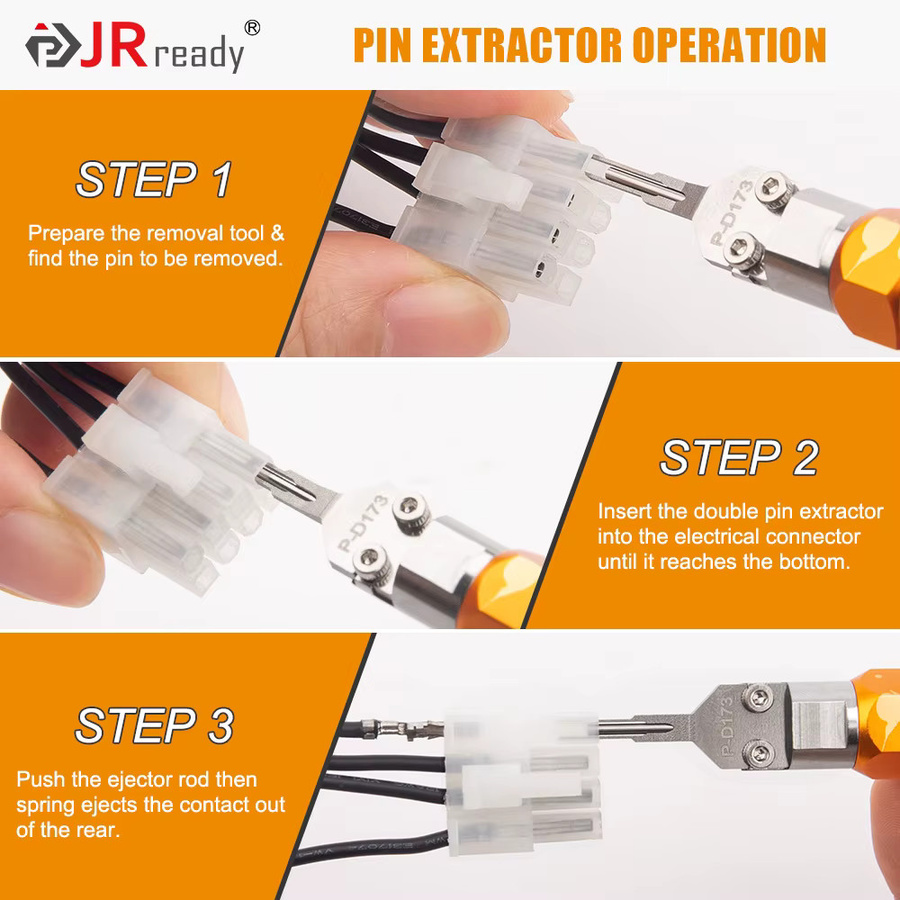 JRready Mini-Fit Jr. Extraktionswerkzeug für Molex MX3.0 Stecker und Buchsen in Orange - Bild 2