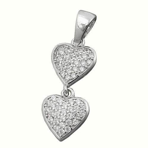 SIGO Anhänger 2 Herzen, 925 Silber, Zirkonia, Unisex - Bild 1