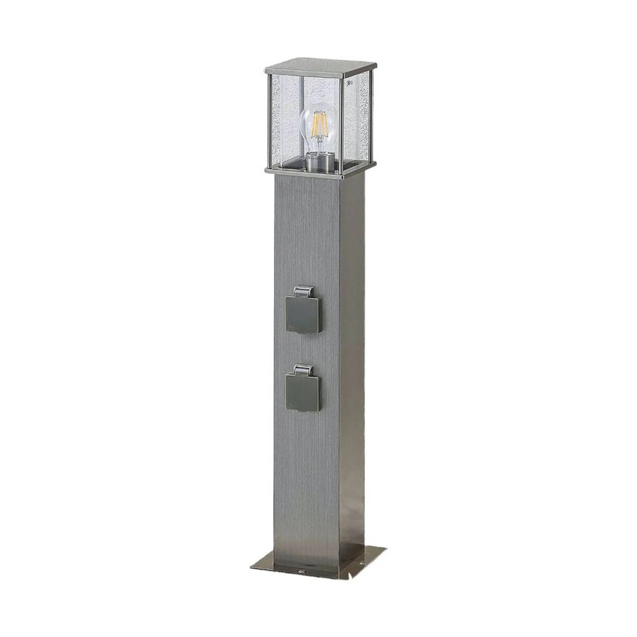 Lindby Caspa Moderne Außenleuchte aus Edelstahl und Aluminium in Alu-Grau, 1-flammig, E27, IP54, Spritzwassergeschützt - Bild 2