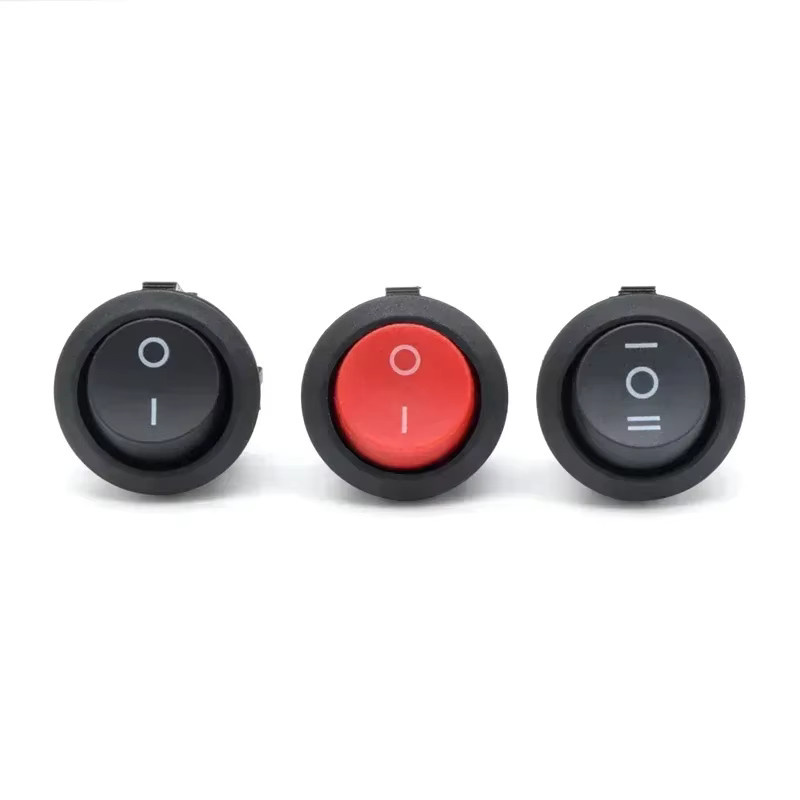 Runder Wippschalter KCD1-Serie 2/3-polig EIN-AUS-EIN in Rot und Schwarz mit LED für Auto-Armaturenbrett 6 A/250 V AC 10 A/125 VAC 23 mm - Bild 2