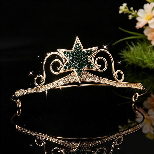 Diadem, Vergoldet, Strass, Sternen, Kristall, Damen - Bild 1