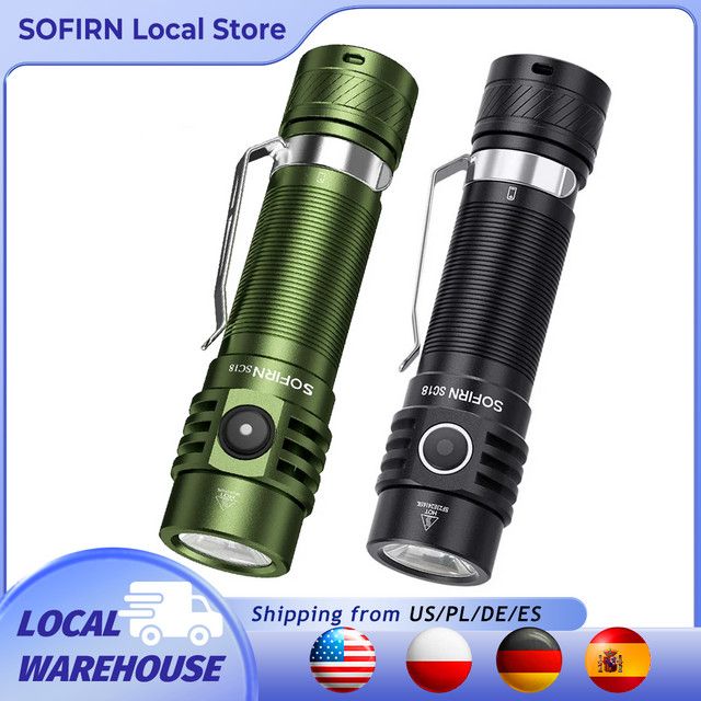 Sofirn SC18 EDC Taschenlampe mit 1800 lm SST40 LED, TIR Optik Linse und USB C wiederaufladbarem Akku - Bild 1