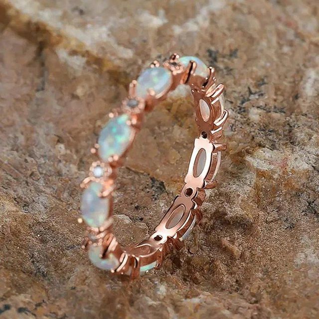 YIRAN Jewelry Fingerring, Imitationsopal, Kupfer, Roségold, Damen - Bild 1