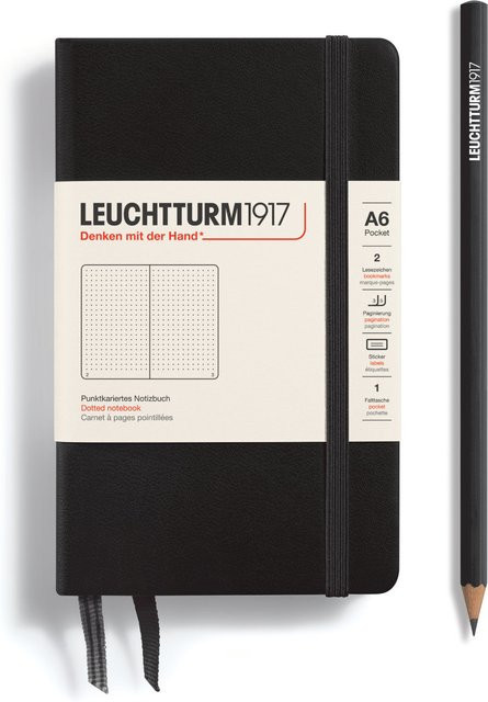 LEUCHTTURM1917 Notizbuch Pocket Dotted Hardcover A6 Schwarz - Bild 1