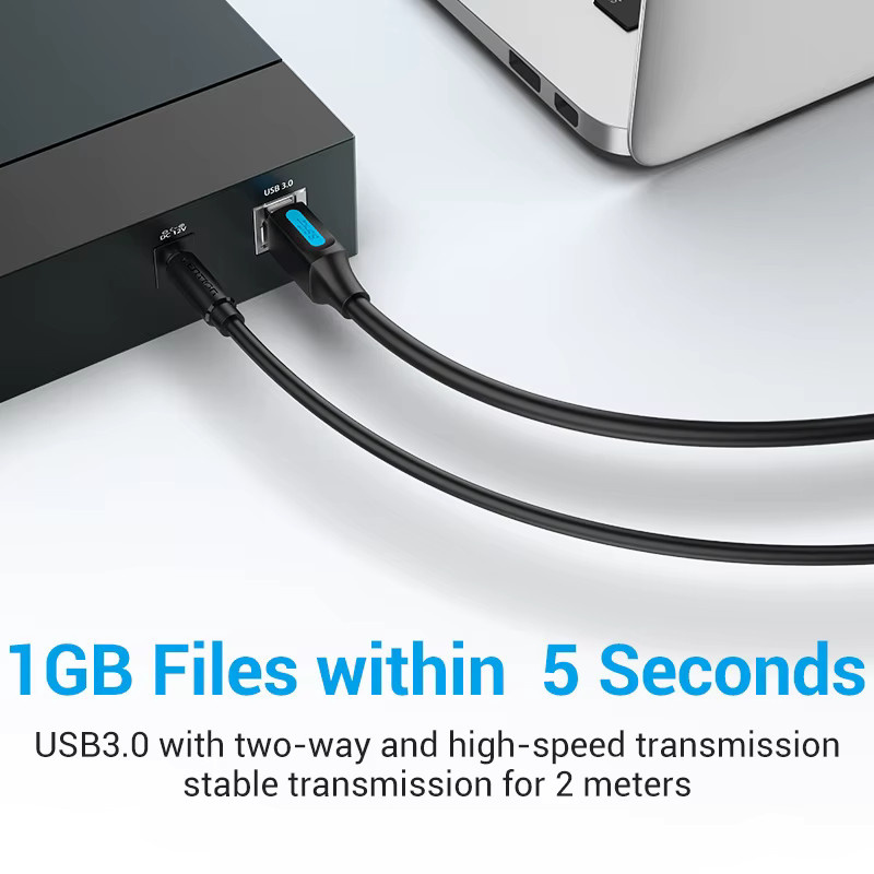 Vention USB 3.0 Druckerkabel Typ A auf Typ B in Schwarz - Bild 2