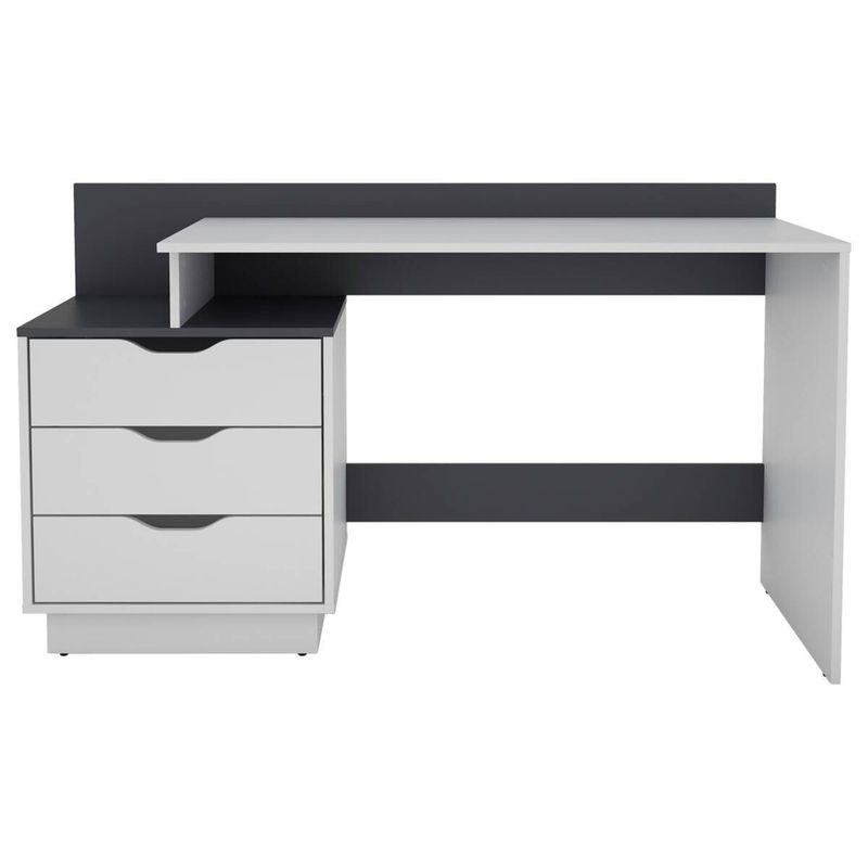 byLIVING Schreibtisch BELFAST modern in Weiß/Anthrazit, B/H/T: 138 x 83,5 x 51,5 cm - Bild 2
