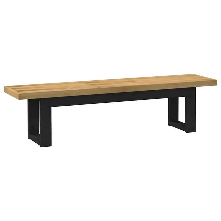 vidaXL Esszimmerbank NOAIN aus Massivholz Kiefer in Natur Braun mit U-Form-Beinen, B/T/H: 180 x 40 x 45 cm - Bild 2