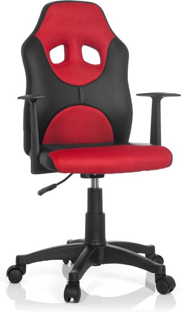 hjh OFFICE Kinderdrehstuhl KID GAME AL in Rot mit Armlehnen aus Kunstleder - Bild 1