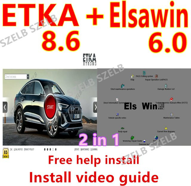Auto EPC Etka 8.6 und Elsawin 6.0 Software Paket für die Autoreparatur mit mehrsprachigem Ersatzteilkatalog - Bild 1