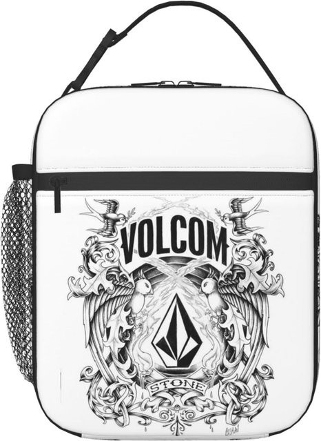 Volcom Logo Isolierte Lunchtasche für Kinder, Thermische Kühltasche und auslaufsichere Lebensmittelbox in Weiß - Bild 1