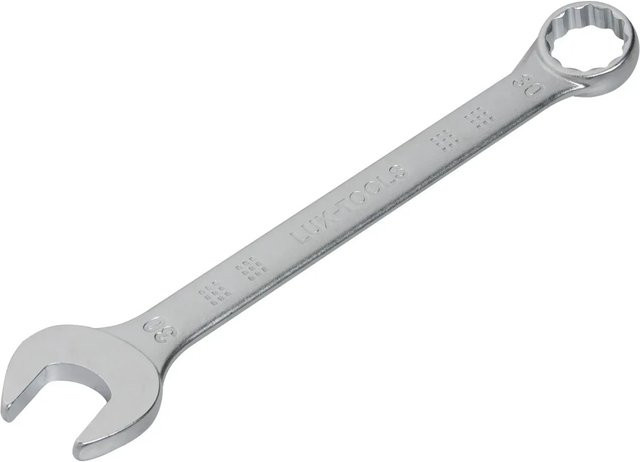 LUX-TOOLS Gabelringschlüssel aus Chrom-Vanadium in Silber, Schlüsselweite: 30 mm - Bild 1