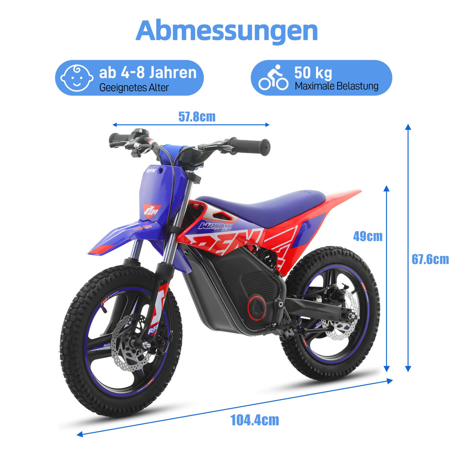 Vankel Elektrisches Kindermotorrad, Blau, ab 4 Jahre - Bild 6
