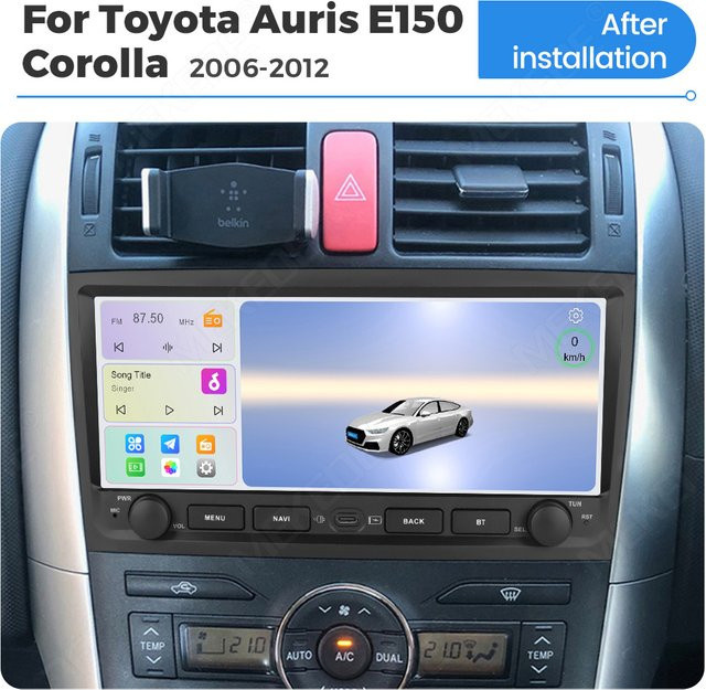 MEKEDE Android Multimedia-Player für Toyota Auris E150 Hybrid 2006 - 2012 mit 10,26 Zoll Display, GPS-Navigation, kabellosem CarPlay, 4G und WIFI in Schwarz - Bild 1