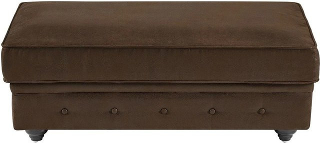 Vente-unique Sitzhocker Chesterfield in Braun aus Mikrofaser mit einer Breite von 120 cm - Bild 1