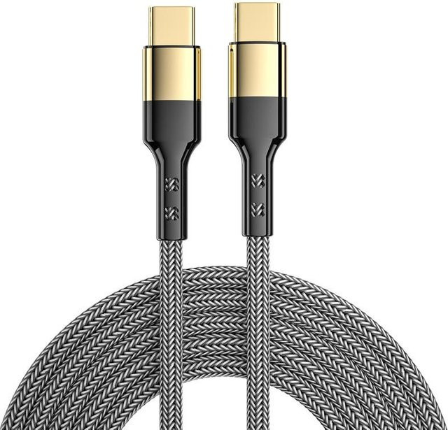 VAORLO USB-C auf USB-C Ladekabel 60 W mit 5 A Quick Charge 4.0 für Samsung S20, MacBook und iPad Pro, Grau - Bild 1