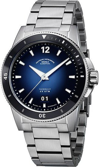 Mühle Glashütte Sportivo Armbanduhr, Automatik, Edelstahl, Blau, Herren - Bild 1