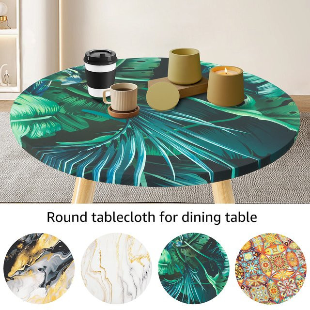 Wasserdichte runde Tischdecke aus Polyester mit Muster von Willstar als dekorative Schutzhülle für deinen Esstisch - Bild 1