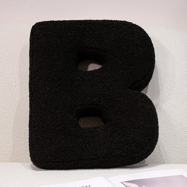 Yiran toy Alphabet Plüschkissen in Schwarz, Breite: 40 cm - Bild 1