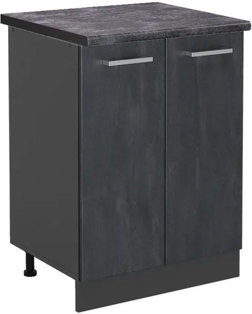 Vicco Küchenunterschrank R-Line in Schwarz Beton und Anthrazit mit mattem Finish, Breite: 60 cm - Bild 1