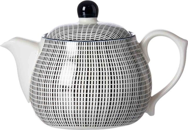 Ritzenhoff & Breker Teekanne Takeo Stripes aus Keramik, schwarz-weiß gestreift, 500 ml - Bild 1