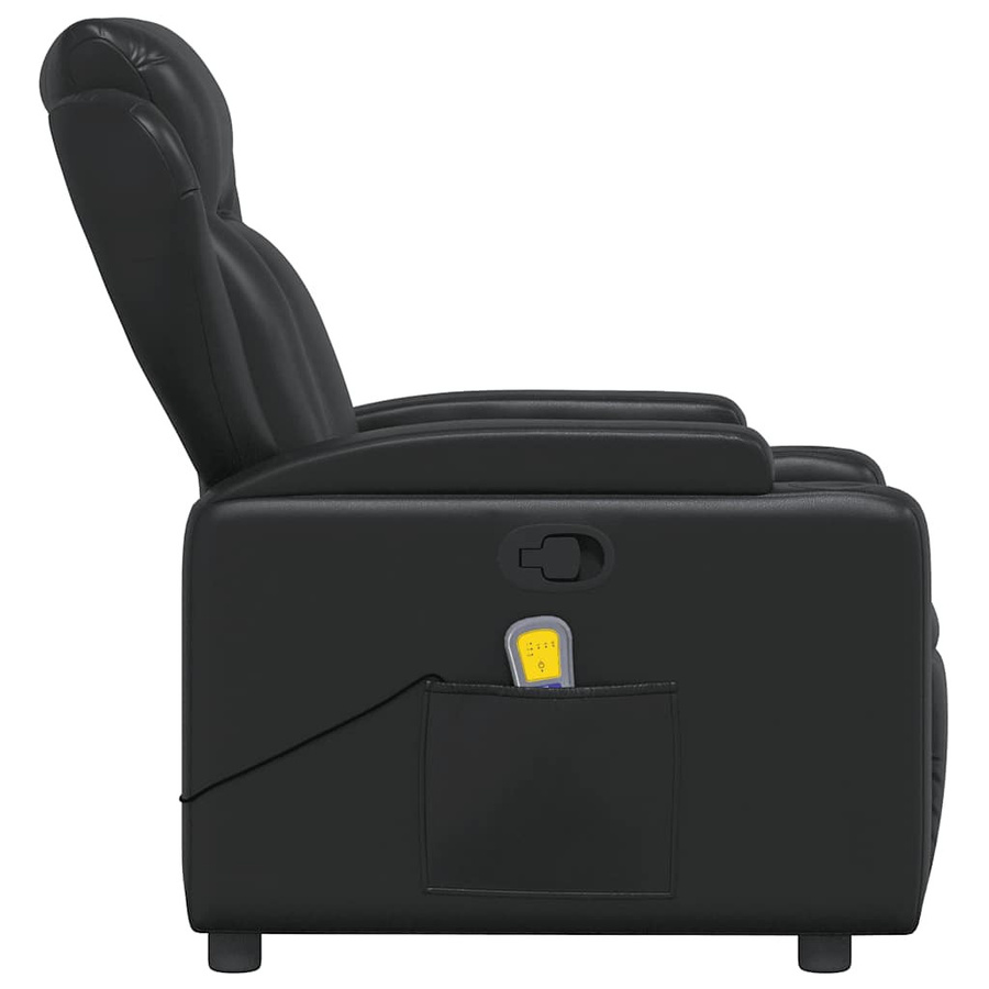 vidaXL Massagesessel mit Vibrationsfunktion und Liegefunktion in Schwarz aus Kunstleder - Bild 4