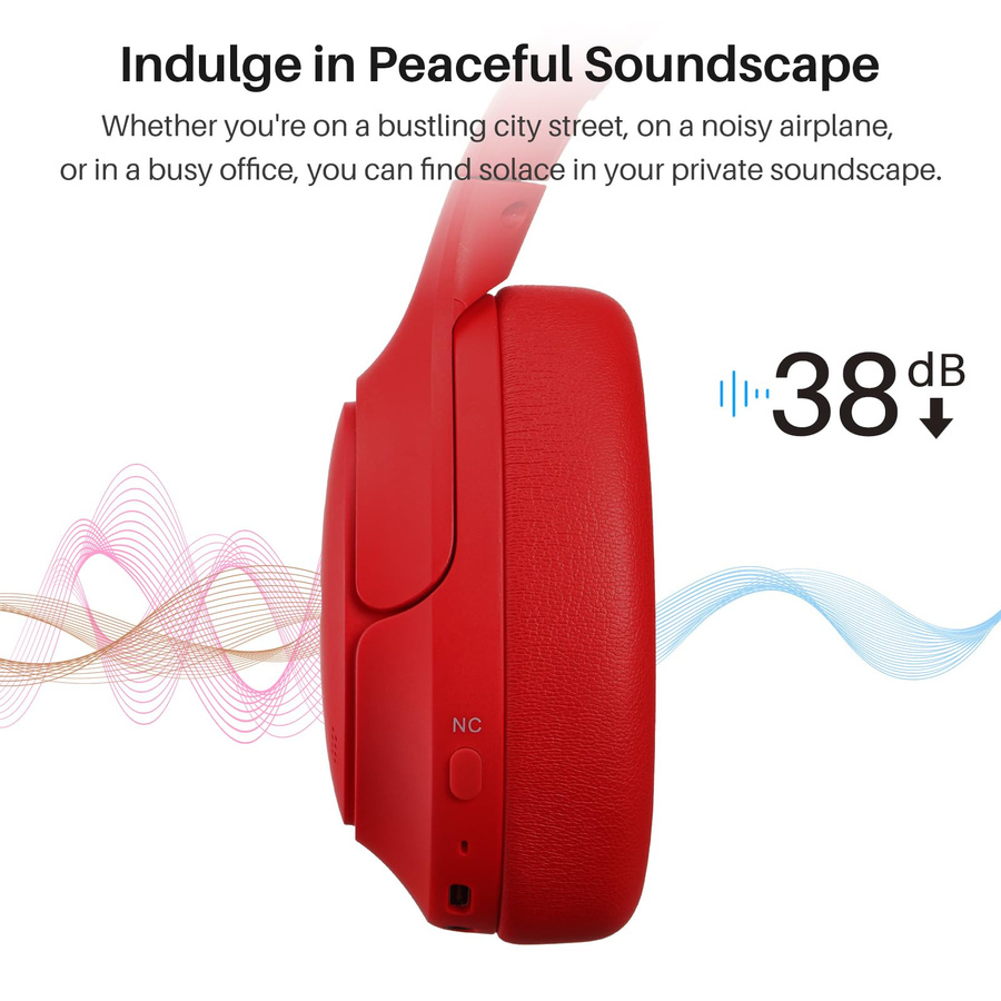 TOZO HT2 Kabellose Bluetooth Kopfhörer mit Geräuschunterdrückung und EQ in Rot - Bild 2