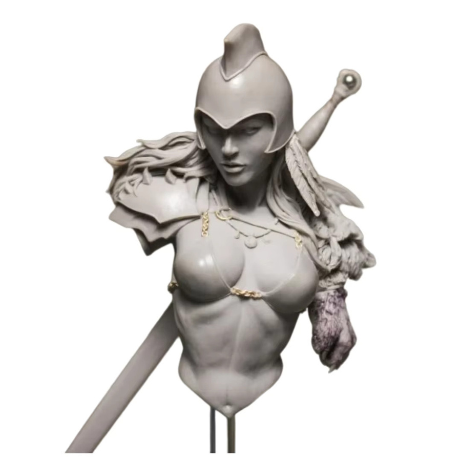 GK Halbfigur Resin-Soldatenmodell, Fantasy, unmontierter und unbemalter Bausatz, Grau - Bild 3