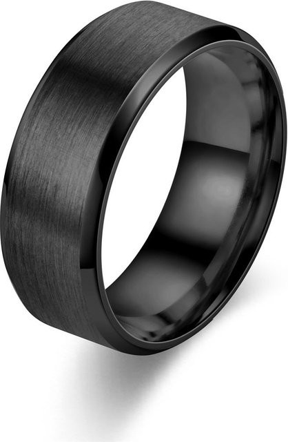 Edelstahlring, mattiert, Schwarz, Unisex - Bild 1
