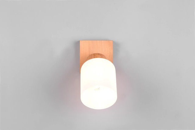 Reality Strahler Assam 1-flammig aus Holz und Glas in Weiß und Naturbelassen - Bild 1