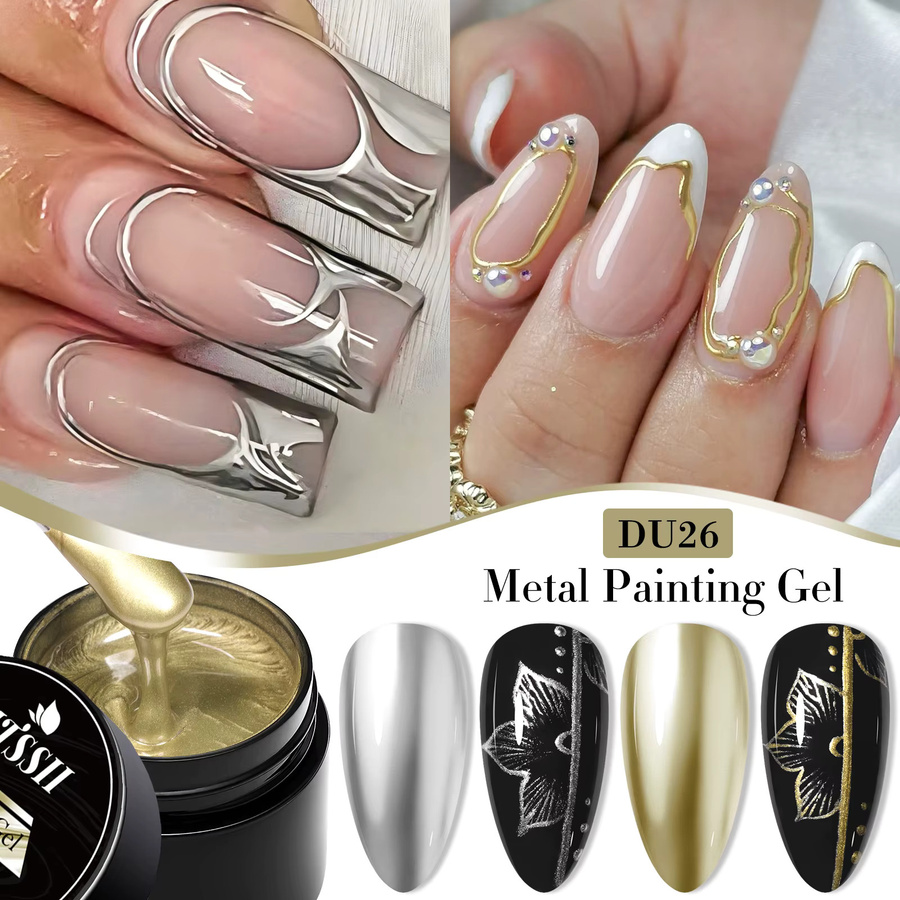 Mtssii Gel Nagellack Set, Metallic, Gold Silber - Bild 4