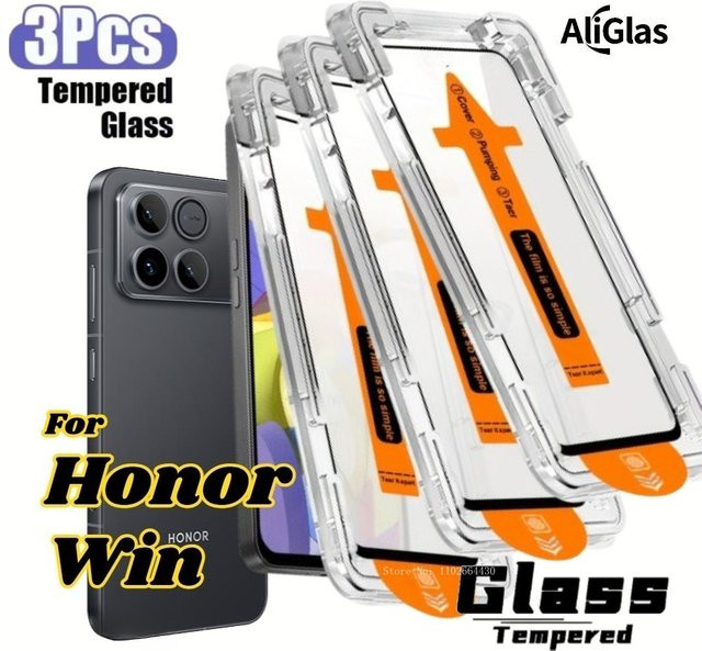 3er-Set Huawei Honor Win Series Hartglas-Displayschutzfolie, transparent, High-Definition - Bild 1
