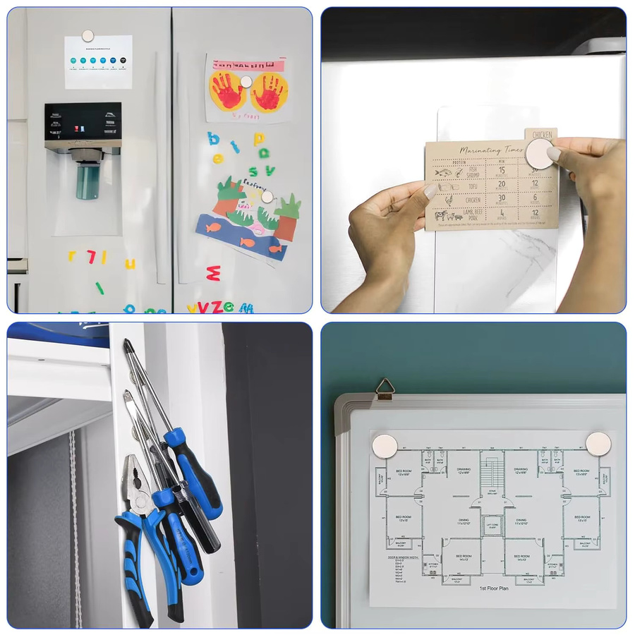 Eurmax Hochleistungs-Neodym-Rundmagnet für Kühlschrankdekoration, Heimwerkerhandwerk und Whiteboard, Durchmesser: 2 mm, 3 mm, 25 mm, 30 mm, Dicke: 2 mm, 3 mm - Bild 2