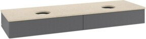 V&B Antao Waschtischunterschrank mit Frontstruktur und Beleuchtung, Farbe: Anthrazit lackiert, B: 160 cm, T: 50 cm - Bild 1