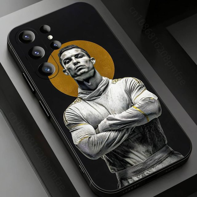 Handyhülle Fußball C-CR7 R-RonaldoS-S für Samsung Galaxy S24 S25 S26 S23 S22 S21 S20 Plus Ultra FE in Schwarz - Bild 1