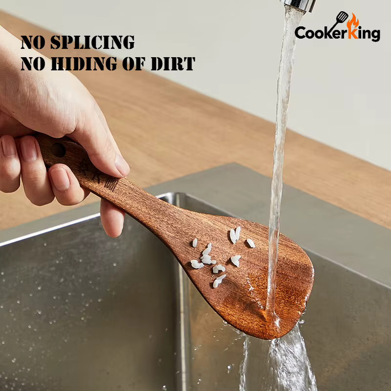 COOKER KING 3-in-1 Kochwerkzeug-Set aus Holz mit Spatel und Löffel in Braun - Bild 6