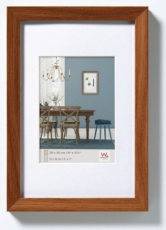 Walther Design Bilderrahmen aesthetic aus Holz mit Passepartout und Glas, Farbe: braun, B/H: 40 x 30 cm
