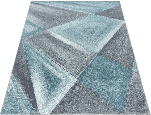 Ayyildiz Kurzflorteppich Beta Blau mit geometrischem Muster, B/L: 240 x 340 cm - Bild 1