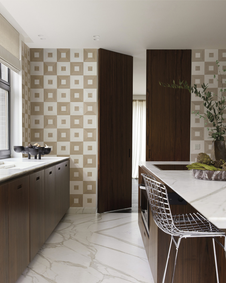 Omexco Tapete Alemeria IM43 in Beige mit botanischem und geometrischem Design aus Vlies - Bild 2